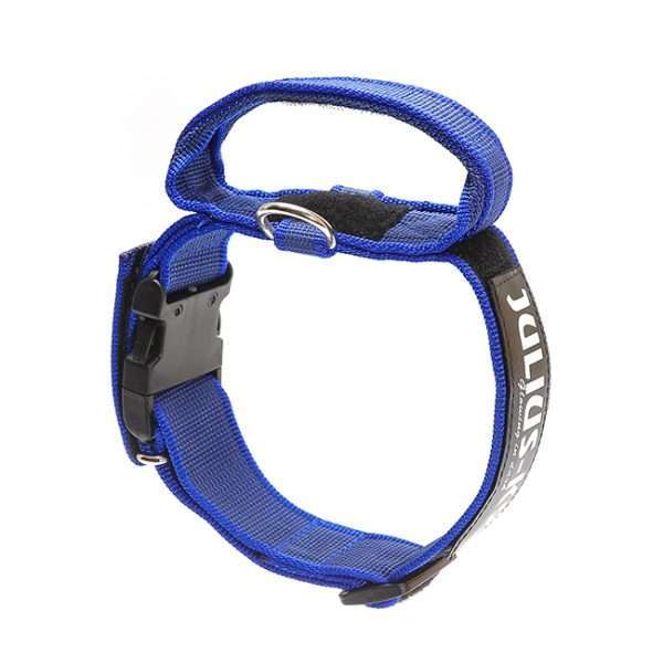 Julius K9 Color and Gray collar with closable handle in blue