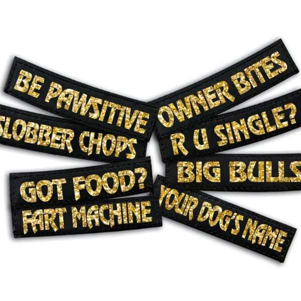 gold glitter custom side label
